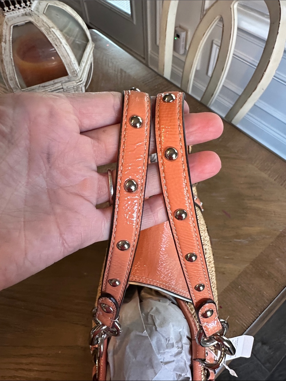 Coach Floral Embellished Straw Natalie Tote NWT - Picture 9 of 16